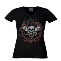 Vampires Rock Ladies V Neck T Shirt